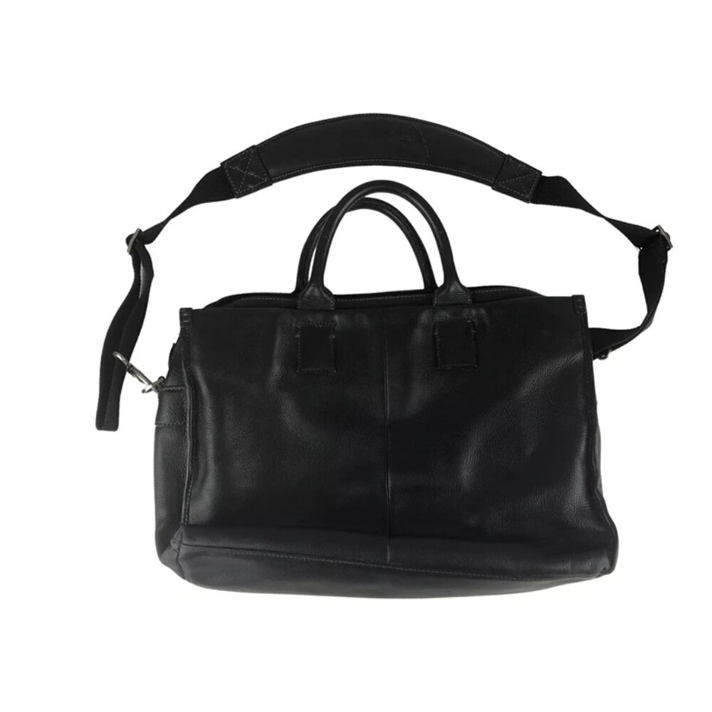 Kenneth Cole New York Unisex Adults Black Leather Laptop Organizer Bag Size L